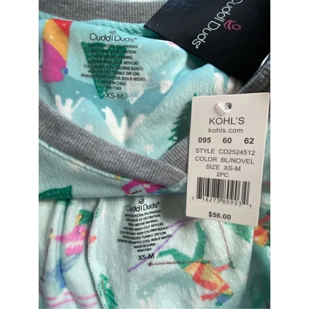 Cuddl Duds Maternity XS 2-piece Velour Pajama Top & Pajama Jogger Pants Set